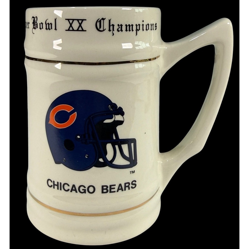 Chicago Bears Vintage NFL 1986 Super Bowl Champions Collectors Beer Stein Mug